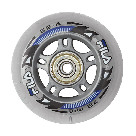 Колеса для роликовых коньков c подшипниками FILA 72/82a + ABEC5 + Alu Spacers 6mm